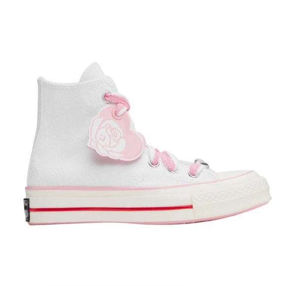Converse Shoes - Women’s White & Pink Chuck 70 High Top Sneakers